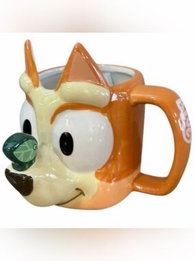NWT Gorgeous Zak Design Bluey Bingo Orange Tan Figural Sculpted Ceramic 15oz Mug